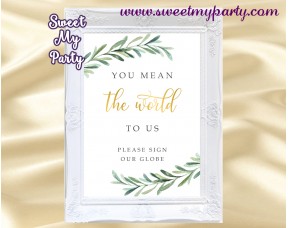 Greenery Globe Guest Book sign printable,Greenery Guest Book sign printable, (78)